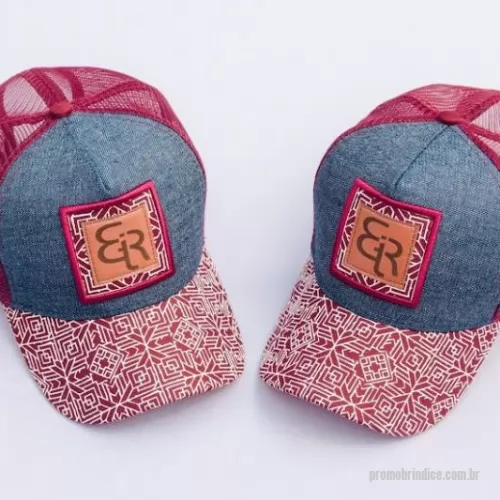 Boné personalizado - Bonés modelo Trucker, Tecido em Jeans ,Patch em Silk, Regulador de Plástico. 