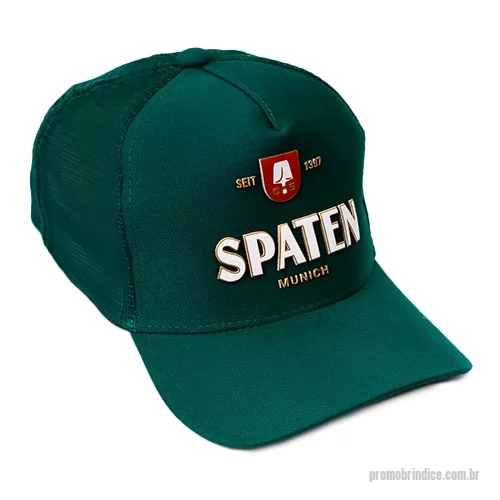 Boné personalizado - boné modelo americano tecido brim, com tela nas laterais e nuca regulador plástico e logotipo relevo base