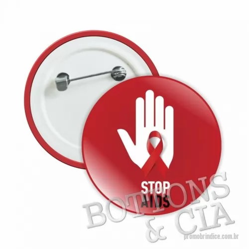 Botton personalizado - Botton Americano e Pin Laço Vermelho para Campanha de Dezembro Vermelho Campanha de Conscientização Contra AIDS