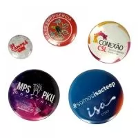 Botton americano personalizado com alfinete, qualidade de impressão: laser color (policromia) medidas : ø25 mm - ø35 mm - ø45 mm - ø55 mm - ø65mm