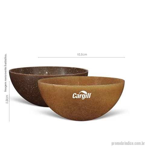 Bowl Ecológico personalizado - Mini Bowl Ecológico. Produto sustentável, feito através do reaproveitamento de resíduo de casca de coco ou de madeira de reflorestamento com 50% de fibra de coco ou madeira e 50% de Plástico Premium (PP) atóxico. Pode ser levada ao micro-ondas e lava-louças. Capacidade de 240 ml.