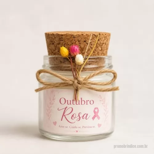 Brindes em Geral personalizados - Vela aromatizada personalizada para Outubro rosa , a personalização pode ser trocada por uma de sua preferêsncia