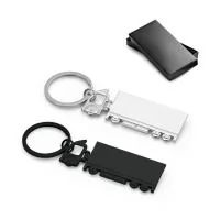 Chaveiro em metal em formato de caminhão. Fornecido em caixa presente. 26 x 71 x 3 mm