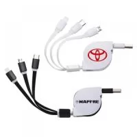 Carregue 3 dispositivos de uma vez! Com as entradas Lightning/iPhone, V8/Android e Tipo-C/Android. Suporte com rolamento e trava automática. Frente lisa e parte traseira com área para aplicação de adesivo ou etiqueta resinada. É a praticidade e a economia em espaço para carregar tudo de uma só vez!