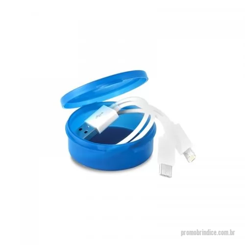 Cabo USB personalizado - Cabo USB 3 em 1 com Embalagem Personalizado