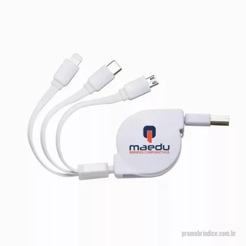 Cabo USB personalizado - arregue 3 dispositivos de uma vez! Com as entradas Lightning/iPhone, V8/Android e Tipo-C/Android.