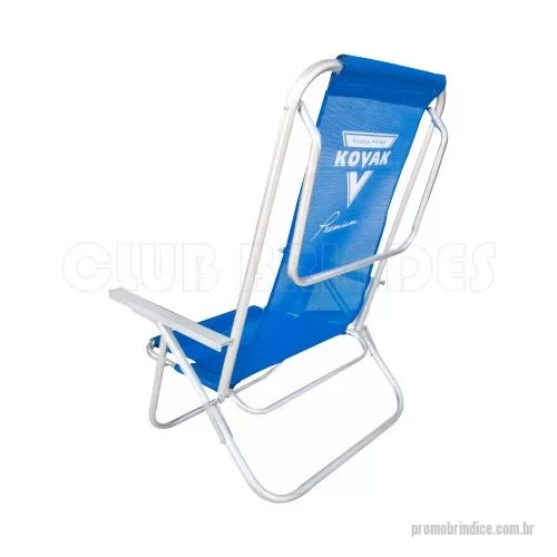Cadeira de praia personalizada - Cadeira de Praia modelo Preguiçosa confeccionada em tubo de alumínio. Disponível em várias cores. Gravação da logomarca em 1 cor já incluso.  Materiais utilizados no assento e encosto: Sannet, Nylon e RC.