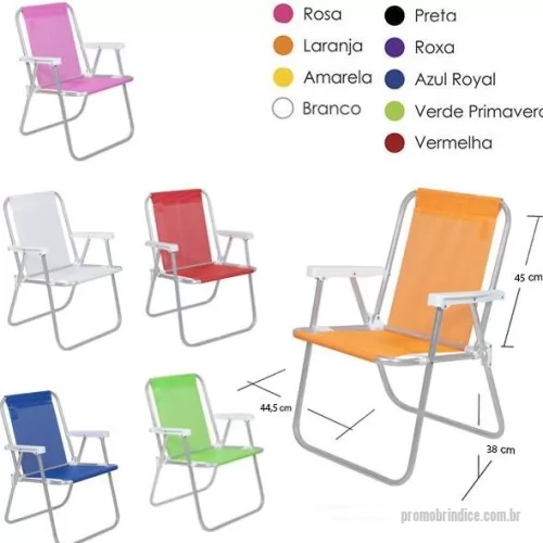 Cadeira de praia personalizada - Cadeira de praia modelo varanda alta promocional, estrutura em alumínio com revestimento em sannet com braços em alumínio, modelo suporta até 90kg,