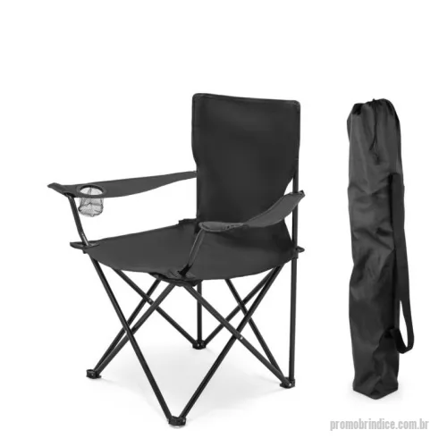 Cadeira de praia personalizada - Cadeira em 600D dobrável com suporte em rede para squeeze. Construção em metal que suporta até 100 kg. Fornecida em bolsa com alça. Aberta: 520 x 520 x 830 mm | Dobrada: 830 x 160 mm
