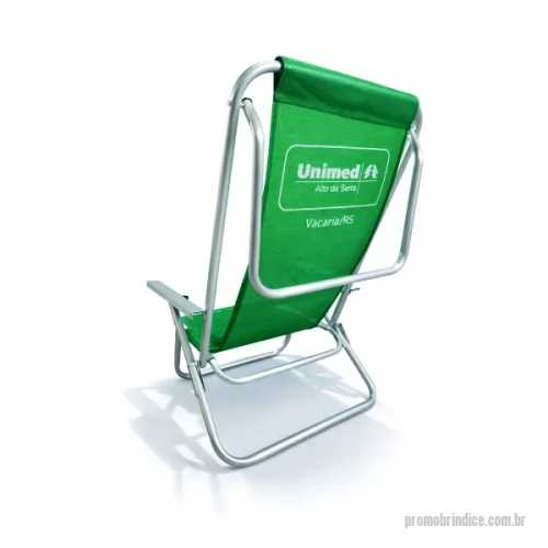 Cadeira de praia personalizada - Cadeira de Praia modelo Preguiçosa confeccionada em tubo de alumínio 7/8. Suporta aproximadamente 100kg. Disponível em várias cores. Gravação da logomarca em 1 cor já incluso.