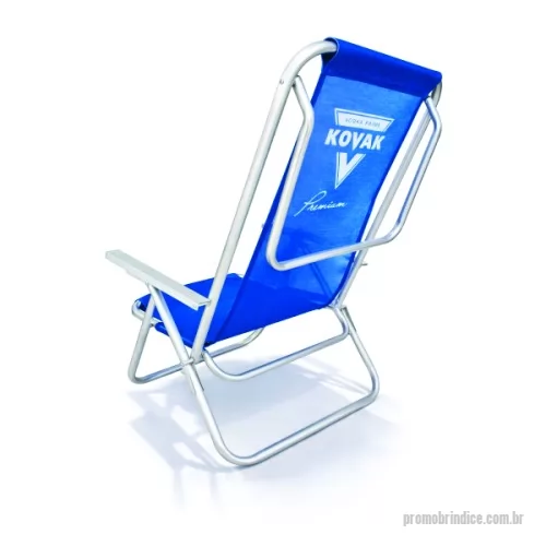 Cadeira de praia personalizada - Cadeira de Praia modelo Preguiçosa confeccionada em tubo de alumínio 7/8. Suporta aproximadamente 100kg. Disponível em várias cores. Gravação da logomarca em 1 cor já incluso.