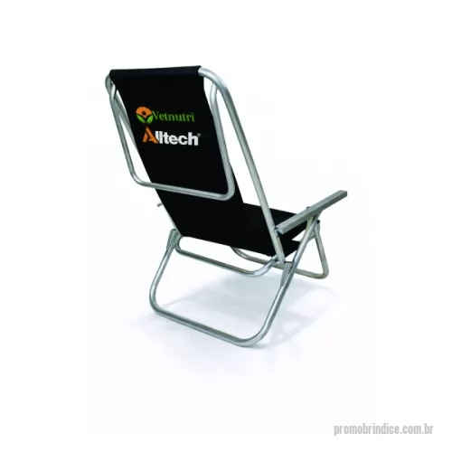 Cadeira de praia personalizada - Cadeira de Praia modelo Preguiçosa confeccionada em tubo de alumínio 7/8. Suporta aproximadamente 100kg. Disponível em várias cores. Gravação da logomarca em 1 cor já incluso.