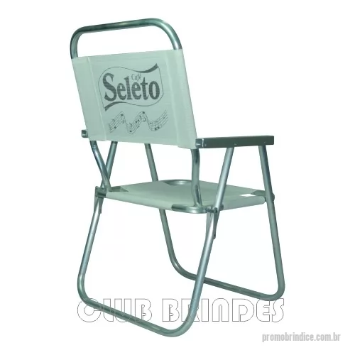 Cadeira de praia personalizada - Cadeira de Praia modelo Alta confeccionada em tubo de alumínio. Disponível em várias Cores. Gravação da logomarca em 1 cor já inclusa.  Materiais utilizados no assento e encosto: Sanet, Nylon e RC.