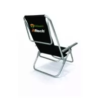 Cadeira de Praia modelo Preguiçosa confeccionada em tubo de alumínio 7/8. Suporta aproximadamente 100kg. Disponível em várias cores. Gravação da logomarca em 1 cor já incluso.