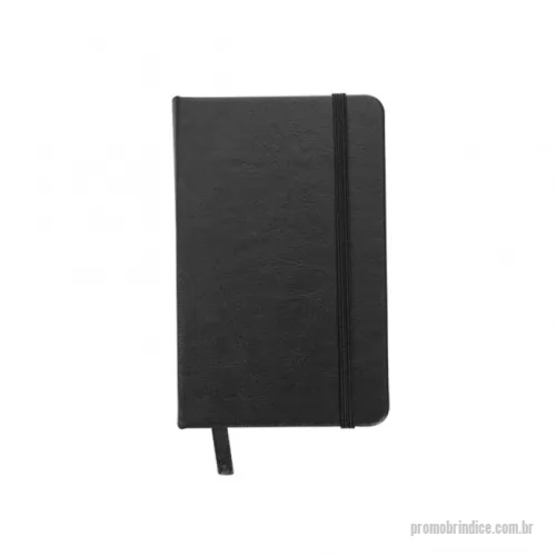 Caderneta personalizada - Caderneta de couro sintético com elástico para lacre e marcador de página em cetim, contém 80 folhas pautadas.