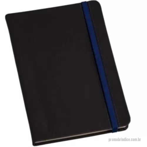 Caderneta personalizada - Caderneta Grande Tipo Moleskine Capa Preta com costura e Elastico - Sem Pauta -  80 folhas  sem pauta  formato 14x21 cm - Capa em couro sintetico emborrachado - com elastico 