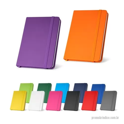 Caderno Capa Dura personalizado - Caderno de bolso de capa dura em c. sintético. Com 160 páginas lisas, fita separadora e elástico. 90 x 140 mm