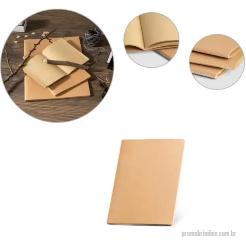 Caderno ecológico personalizado - Caderno A6 de capa flexível em cartão (250 g/m²) e cantos redondos. Com 40 folhas lisas, costuradas, em papel reciclado proveniente de gestão florestal sustentável. 100 x 145 mm