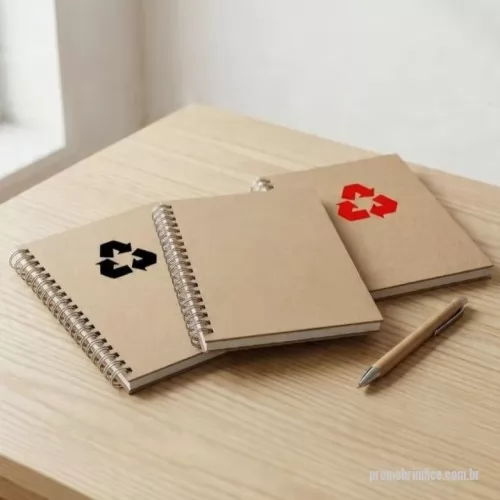 Caderno ecológico personalizado - Caderno Ecologico Premium - Formaro 11x18cm - 80 folhas pautadas - Material ecologico