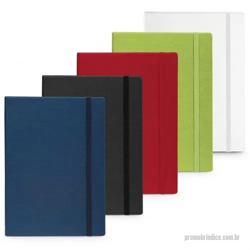 Caderno personalizado - Caderno capa dura em cartão e em PU térmico com 100 folhas pautadas com limite de pagina em arco-íris. 90 x 140 mm