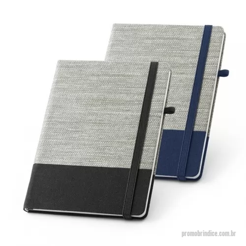 Caderno personalizado - Caderno capa dura em Palha e algodão canvas. 96 folhas pautadas.  Suporte para esferográfica (Esferográfica não inclusa.)