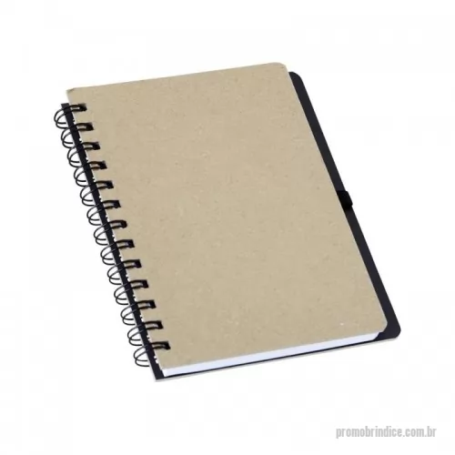 Caderno personalizado -  Caderneta capa dura em kraft com wire-o e porta caneta. Contém aproximadamente 100 páginas pautadas na cor branca.