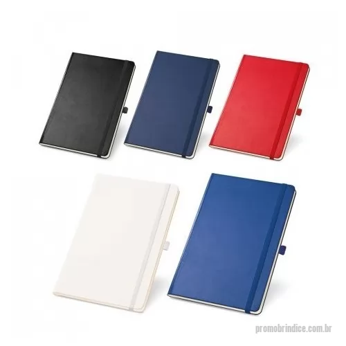 Caderno personalizado - Caderno capa dura. Com porta esferográfica, bolso interior e 80 folhas não pautadas cor marfim. 137 x 210 mm