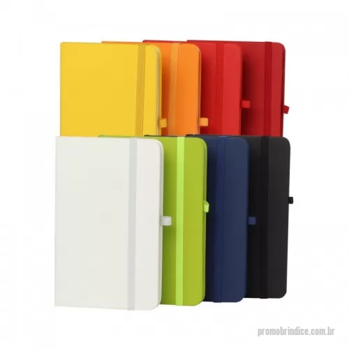 Caderno personalizado - Caderno de anotações com elástico, suporte para caneta, capa dura em material sintético, miolo 80 folhas pautadas cor bege. Dimensão do Produto: 14x9x2cm Peso do Produto: 0,115kg