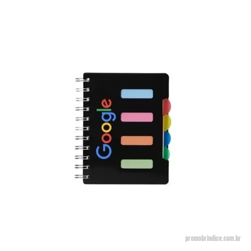 Caderno personalizado - Caderno pequeno com 4 divisórias e abas para identificações, capa plástica com wire-o metálico. Contém aproximadamente 103 folhas marfins e folha inicial com tarjas para organizar e identificar as divisórias.  Tamanho: Altura: 14,5 cm, Largura: 12,3 cm, Espessura: 1,4 cm.  Personalização na capa em Silkscreen.