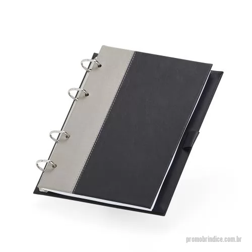 Caderno personalizado - Caderno Fichário de Couro Sintético
