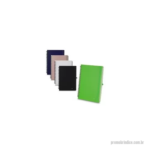 Caderno personalizado - Caderno de anotações em PP reciclável com suporte para caneta e miolo de 70 folhas brancas pautada