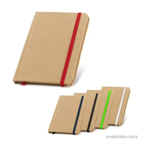 Caderno personalizado - Caderno de bolso de capa dura em cartão, com 160 páginas lisas em papel reciclado. Contém elástico e fita separadora. 100 x 140 mm