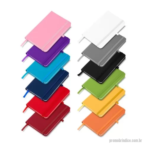 Caderno personalizado - Caderno de anotações com elástico no tamanho A5, suporte para caneta, capa dura em material sintético, miolo 80 folhas pautadas na cor bege.