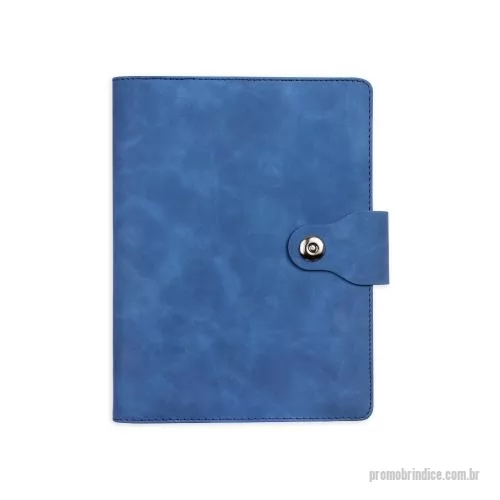 Caderno personalizado - Caderno fichário capa em PU, fecho magnético, seis argolas em aço carbono, compartimento para 4 cartões. ~99 folhas A5 pautadas.