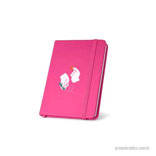 Caderno personalizado - Caderno de bolso de capa dura em c. sintético. Com 160 páginas lisas, fita separadora e elástico.