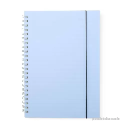 Caderno personalizado - Caderno A5 com capa plástica e elástico para lacre, contém aproximadamente 80 folhas marfim com pauta.