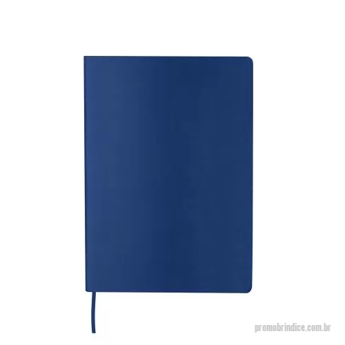 Caderno personalizado - Caderno de anotações A5 com capa em PU macio, folha de guarda em papel offset 150g/m² e 64 folhas internas pautadas em papel 70g/m² com bordas na cor preta.