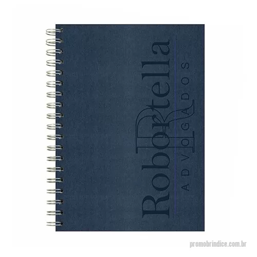 Caderno personalizado - Caderno em Percalux - formato 180x250mm - gravação baixo relêvo - quantidade mínima de 100 cadernos