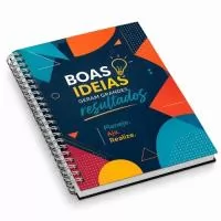 Caderno Fotolux laminação fosca. Miolo branco pautado sem marca d