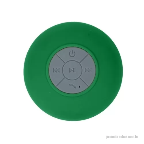 Caixa de som a prova d água personalizada - Caixa de Som Multimidia a prova D agua emborrachada com ventosa possui play/pause no centro e botao com desenho de telefone deve ser apertado para atender ligações. Compativel com Iphone, Ipad, Ipod, aparelhos de celular e tablets. Acompanha cabo. 