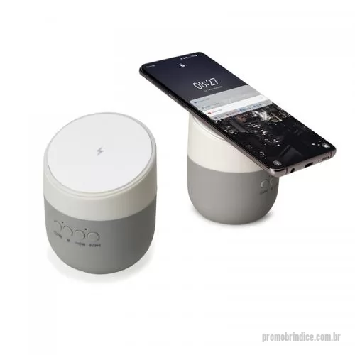 Caixa de Som com Bluetooth personalizada - Caixa de Som Bluetooth com Carregador Wireless Personalizada