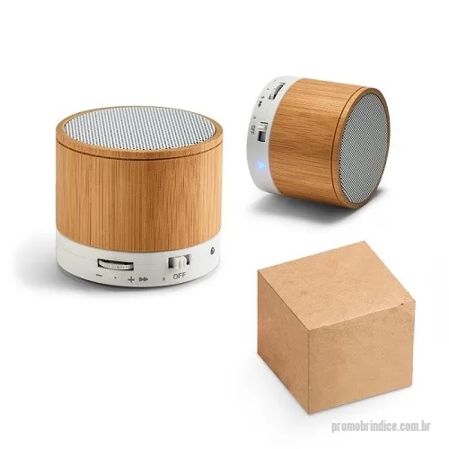 Caixa de Som com Bluetooth personalizada - Caixa de Som Bluetooth em Bambu