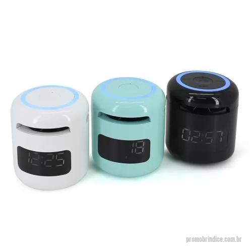 Caixa de som personalizada - Caixa de Som Bluetooth com Relógio Personalizada
