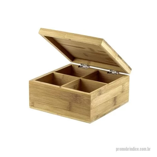 Caixa para embalagem personalizada - Caixa de Bambu para Sachês de Chá Personalizada