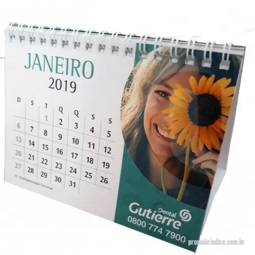 Calendário de mesa personalizado - CALENDÁRIO DE MESA 11x15 CM Base em papel cartão 350g (sem impressão) Laminas no couche brilho 150g (4x4 cores)