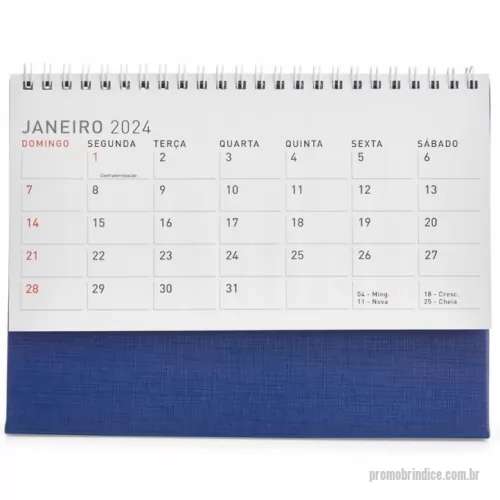 Calendário de mesa personalizado - Calendário de mesa 2024 em papel couche 115g, base em percalux