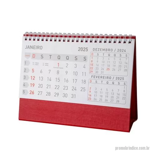 Calendário de mesa personalizado - Calendário de mesa 2025 em papel couche 115g, base em percalux.