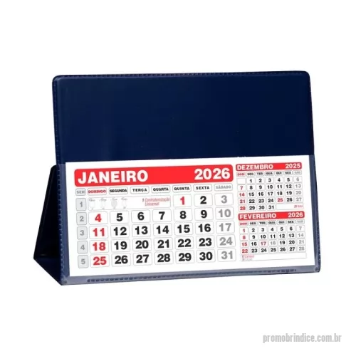 Calendário de mesa personalizado - Prática, reutilizável e funcional, a Base para Calendário de PVC é uma excelente opção de brinde corporativo para manter a marca presente durante todo o ano.  Produzida em PVC branco, possui um bolso plástico para encaixe do bloco de calendário. O calendário pode ser substituído a cada ano, permitindo que a mesma base seja utilizada por muito mais tempo.