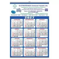 Folhinha- Calendário de parede 50x70cm- AZUL ROYAL, impresso em papel couchê 150gr, 4x0 cor, com 2 varetas de metal.
