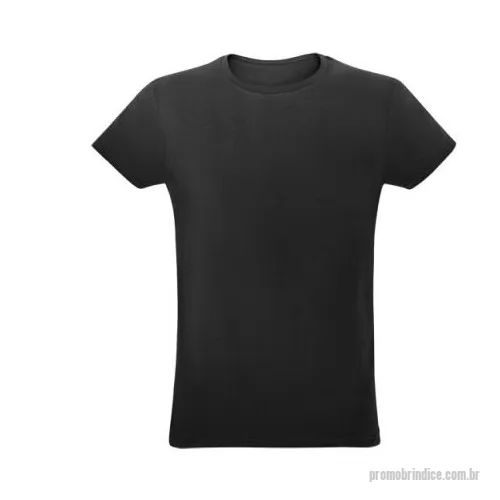 Camiseta personalizada - Camiseta unissex de corte regular em malha 100% algodão (165 g/m2) com fio 30/1 misto. Com gola em ribana 1,5x1,5 com fita de reforço e com costura dupla nas mangas, barra de fundo e laterais. Tamanhos: P, M, G, GG